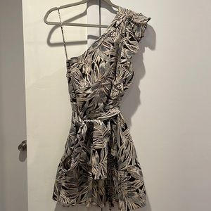 Alexis size Large One Shoulder Cotton printed dress